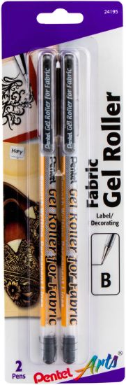 Picture of Gel Roller Fabric Pens 1mm 2/Pkg Black