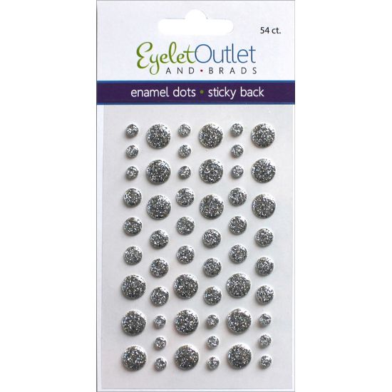 Picture of Eyelet Outlet Adhesive-Back Enamel Dots 54/Pkg Glitter Silver