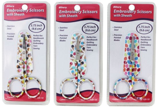 Picture of Allary Embroidery Scissors W/Leather Sheath 3.75"-Assorted Sweets