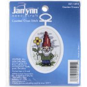 Picture of Gnome Mini Counted Cross Stitch Kit 2.75" Oval 18 Count
