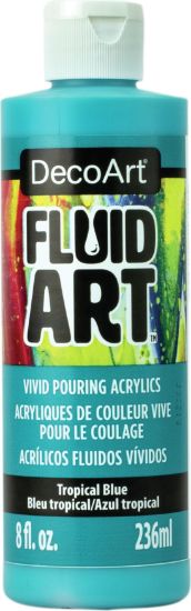 Picture of DecoArt FluidArt Ready-To-Pour Acrylic Paint 8oz Tropical Blue