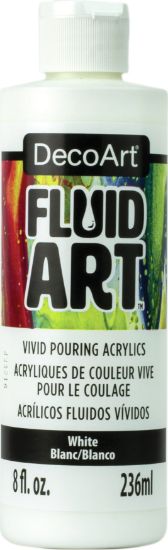 Picture of DecoArt FluidArt Ready-To-Pour Acrylic Paint 8oz White