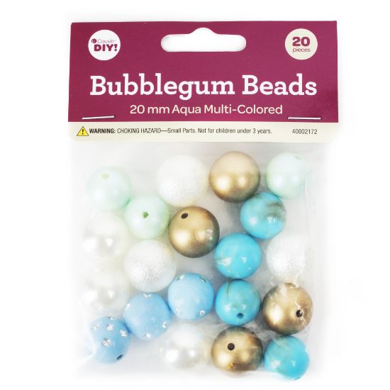 Picture of CousinDIY Bubblegum Bead 20mm 20/Pkg-Aqua