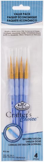 Picture of Crafter's Choice Gold Taklon Detail Brush Set 4/Pkg