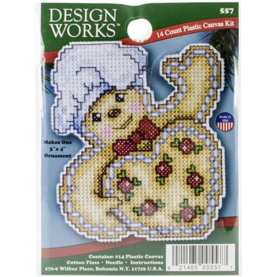 Picture of Gingerbread Ornament Plastic Canvas Kit 4"X3" 14 Count