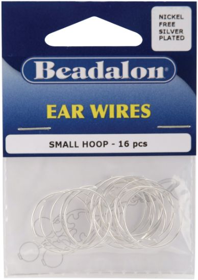 Picture of Ear Wire Beading Hoops Small 20mm 16/Pkg Silver-Plated & Nickel-Free