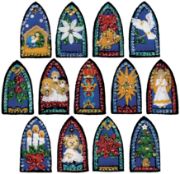 Picture of Design Works Felt Ornament Applique Kit 2"X3.5" Set Of 13 Stained Glass