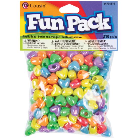 Picture of Fun Pack Acrylic Heart Beads 210/Pkg Assorted Colors