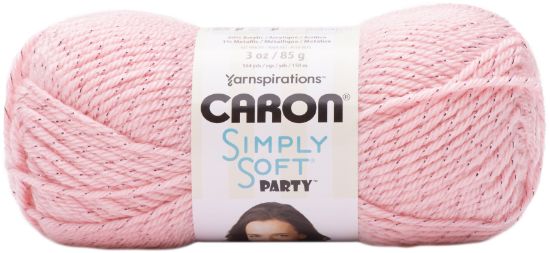 Picture of Caron Simply Soft Party Yarn Soft Pink Sparkle