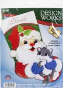 Picture of Design Works Felt Stocking Applique Kit 18" Long Santa W/Kitten