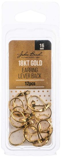 Picture of Earring Lever Back 16mm 12/Pkg 18kt Gold Plated