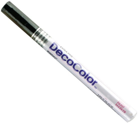 Picture of DecoColor Extra Fine Oil-Based Opaque Paint Marker Open Stck Black