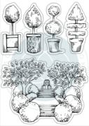 Picture of Craft Consortium A5 Clear Stamps Topiary, Secret Garden
