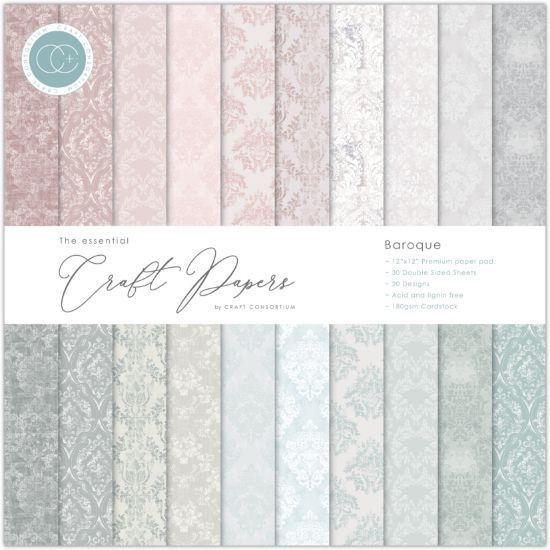 Picture of Craft Consortium Double-Sided Paper Pad 12"X12" 30/Pkg-Baroque, 20 Designs