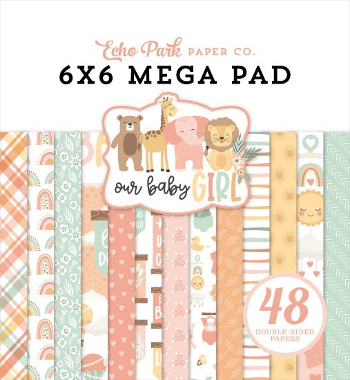 Picture of Echo Park Double-Sided Mega Paper Pad 6"X6" 48/Pkg-Our Baby Girl