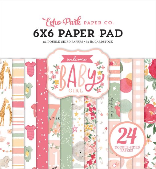 Picture of Echo Park Double-Sided Paper Pad 6"X6" 24/Pkg Welcome Baby Girl