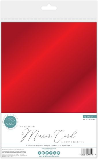 Picture of Craft Consortium The Essential Mirror Card A4-Red