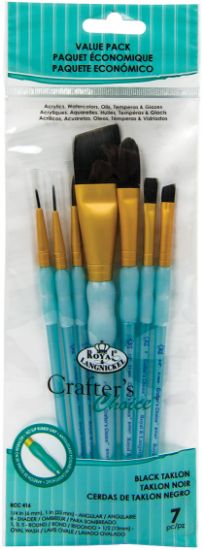 Picture of Crafter's Choice Black Taklon Angular Brush Variety Set 7/Pkg