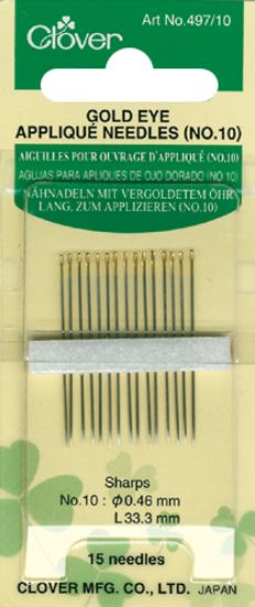 Picture of Gold Eye Applique Needles Size 10 15/Pkg