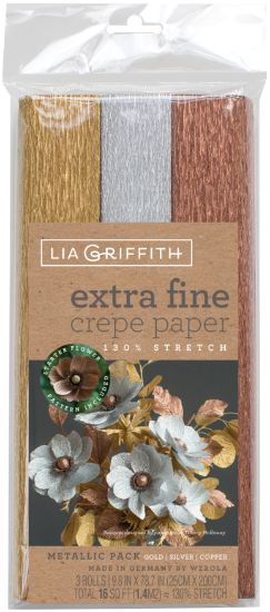 Picture of Extra Fine Crepe Paper 3/Pkg Metallic