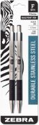 Picture of F-301 Stainless Steel Ballpoint Pen .7mm 2/Pkg Black