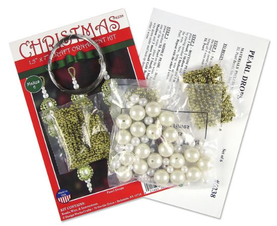 Picture of Design Works Beaded Ornament Kit 1.25"X7" Set of 6-Pearl Drops