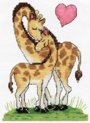 Picture of Design Works Counted Cross Stitch Kit 5"X7" Giraffe Love (14 Count)