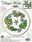 Picture of Design Works Counted Cross Stitch Kit 8" Round-Ferns (11 Count)