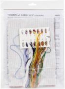 Picture of Design Works Counted Cross Stitch Stocking Kit 17" Long Snowman With Cats (14 Count)