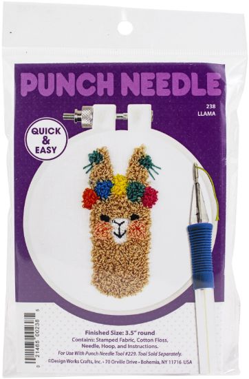 Picture of Design Works Punch Needle Kit 3.5" Round Llama