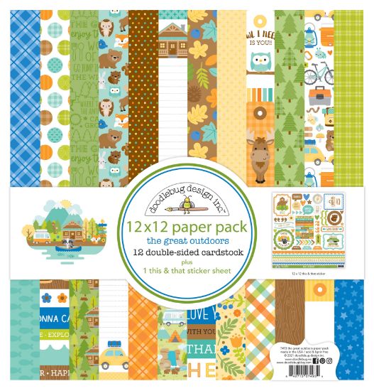 Picture of Doodlebug Double-Sided Paper Pack 12"X12" 12/Pkg Great Outdoors