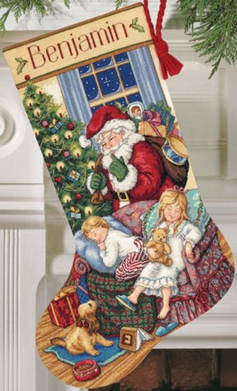Picture of Gold Collection Sweet Dreams Stocking Counted Cross Stitch K 16" Long 18 Count