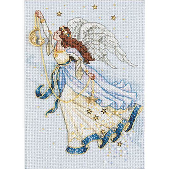 Picture of Gold Petite Twilight Angel Counted Cross Stitch Kit 5"X7" 16 Count