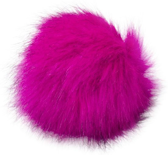 Picture of Faux Fur Pom With Loop Fuchsia/Black