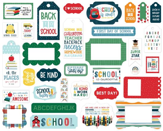 Picture of Echo Park Cardstock Ephemera 33/Pkg-Frames & Tags, First Day Of School