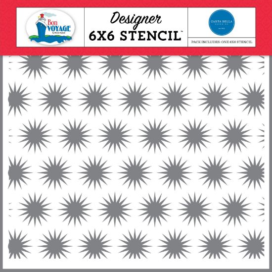 Picture of Carta Bella Stencil 6"X6"-Sunny Bursts, Bon Voyage