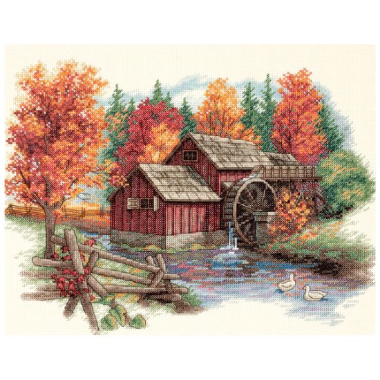 Picture of Glory Of Autumn Counted Cross Stitch Kit 14"X11" 14 Count