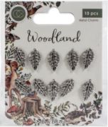 Picture of Craft Consortium Woodland Metal Charms 10/Pkg Silver Leaf