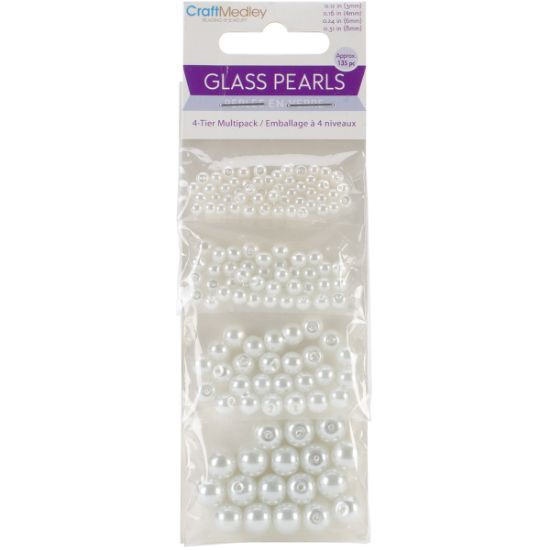 Picture of Glass Fired Pearl Beads 135/Pkg White