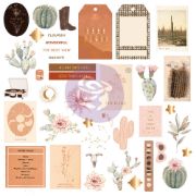 Picture of Golden Desert Cardstock Ephemera 40/Pkg Shapes, Tags, Words, Foiled Accents