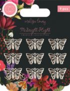 Picture of Craft Consortium Midnight Flight Metal Charms 9/Pkg-Silver Moth
