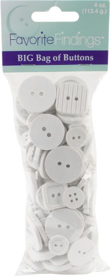Picture of Favorite Findings Big Bag Of Buttons White 4oz