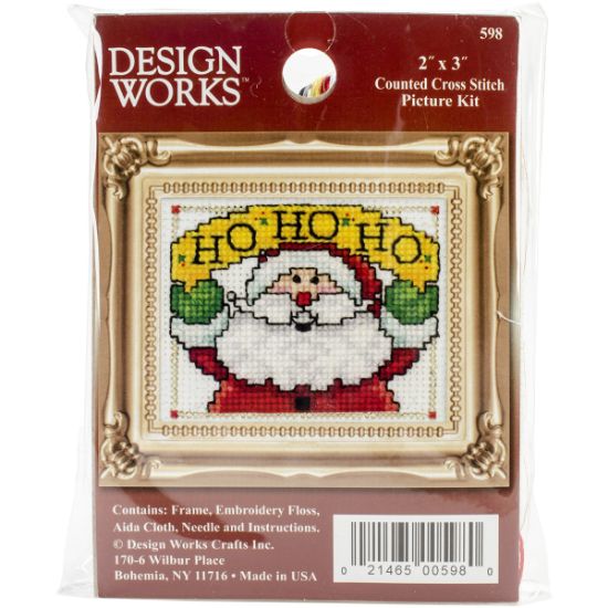 Picture of HO HO HO Ornament Counted Cross Stitch Kit 2"X3"