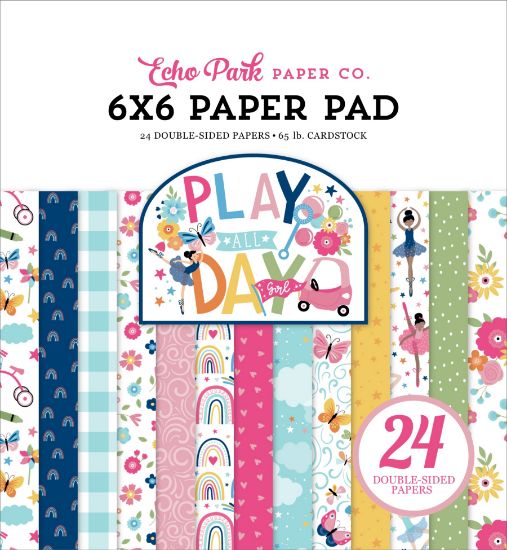 Picture of Echo Park Double-Sided Paper Pad 6"X6" 24/Pkg-Play All Day Girl