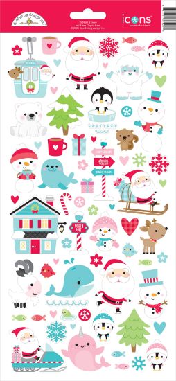 Picture of Doodlebug Cardstock Stickers 6"X13" Let It Snow Icons