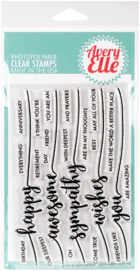 Picture of Avery Elle Clear Stamp Set 4"X6" Sentimental Too