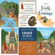 Picture of Bible Stories: David & Goliath Dbl-Sided Cardstock 12"X12"-Journaling Cards