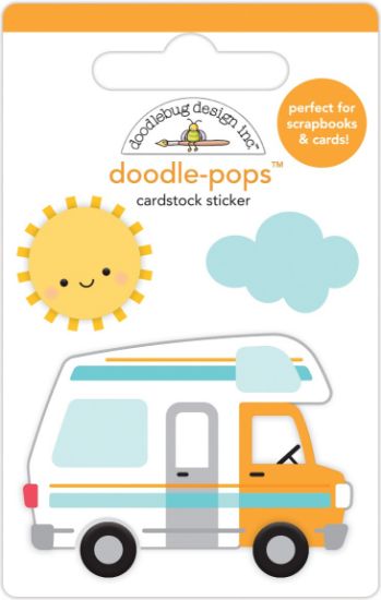 Picture of Doodlebug Doodle-Pops 3D Stickers Road Trip, I Heart Travel