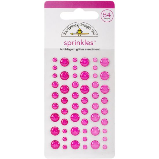Picture of Doodlebug Sprinkles Adhesive Glitter Enamel Embellishments Bubblegum