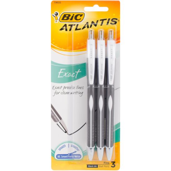 Picture of BIC Atlantis Exact Pens 3/Pkg Black